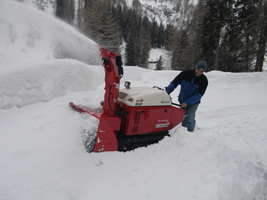 Demonstration of snowblower in Switzerland
